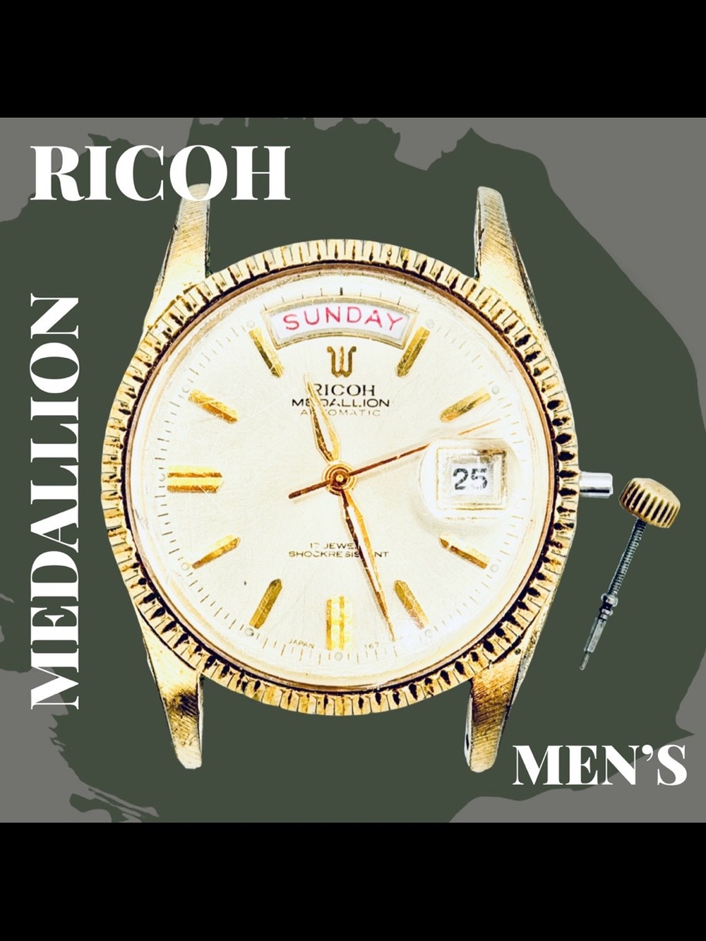 Vintage Ricoh Medallion Men’s Auto Watch - Needs Repair